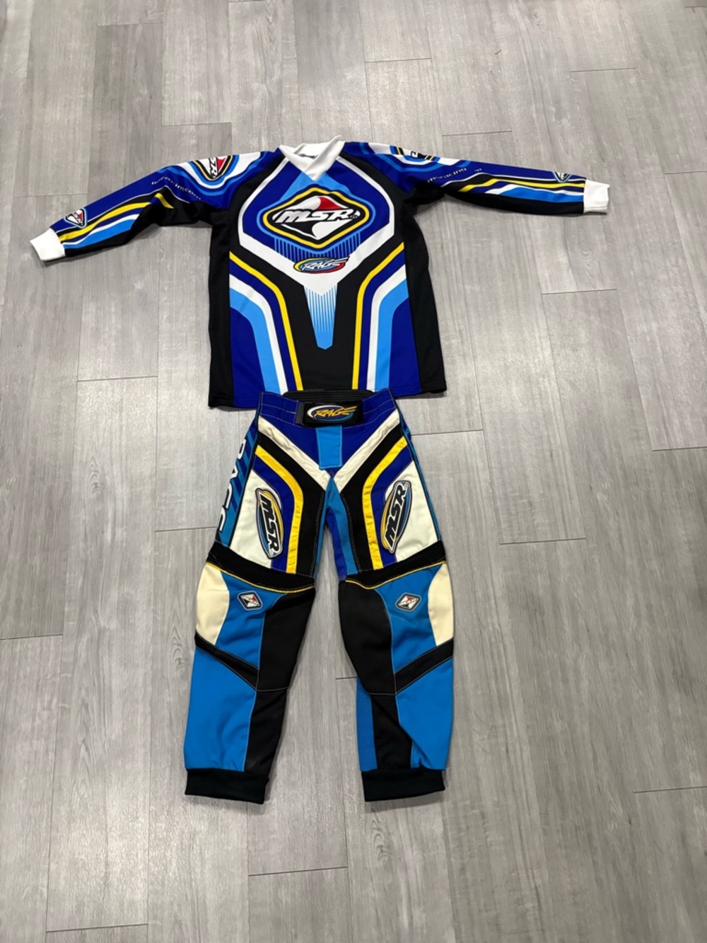 MSR RAGE Motocross Dirt Bike Racing Shirt And Bottom Pants Youth Large Top 20”